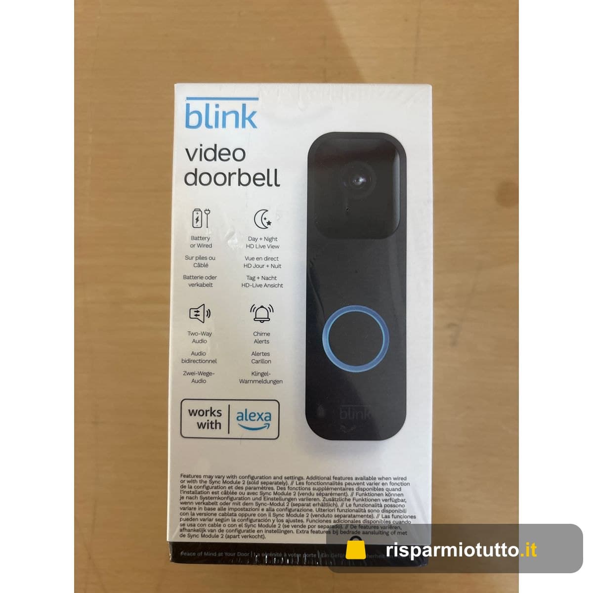 Blink Video Doorbell | Audio bidirezionale, video HD, lunga durata della batteria, rilevazione di movimento, notifiche del campanello nell’app, funziona con Alexa (nero)