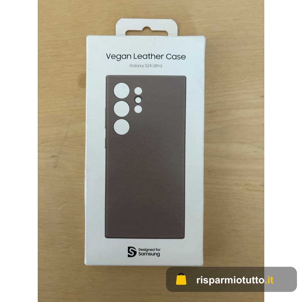 Samsung Vegan Leather Case cover in pelle vegetale per Galaxy S24 Ultra, Taupe