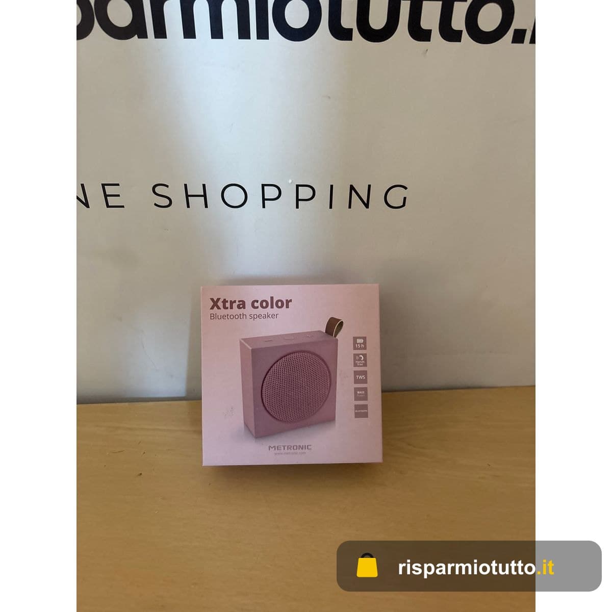 Metronic 477099 - Altoparlante portatile Xtra Color Bluetooth da 3 W con bassi potenti, porta microSD MP3 e 15 ore di autonomia - Rosa