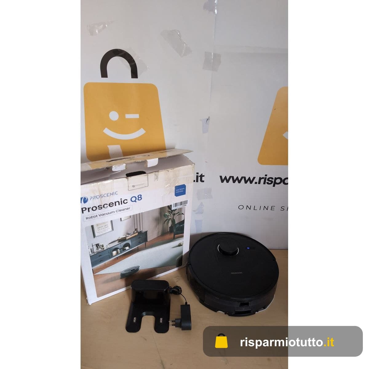 Proscenic Q8 Robot Aspirapolvere Lavapavimenti con Mappatura, Robot Pavimenti 6000Pa 200min, Navigazione LiDAR, Controllo APP/Alexa/WiFi/Siri/IFTTT, Ideale per Pulizia Domestica/Peli Animali