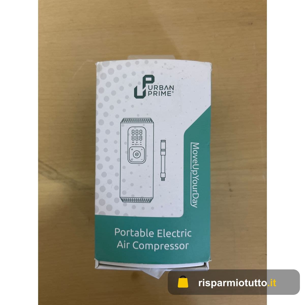 Urban Prime Portable Electric Air, Compressore Portatile per Bici, Moto, monopattini, palloni Unisex Adulto, Ottanio, Unica