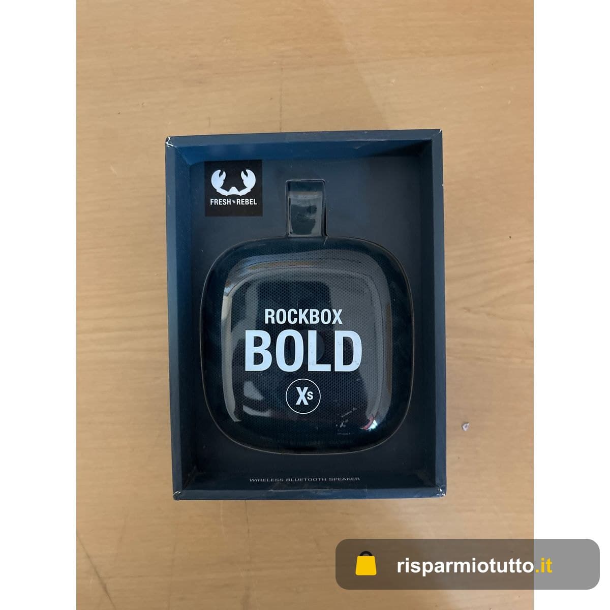 Fresh 'n Rebel Wireless Bluetooth speaker Rockbox Bold XS Petrol Blue |Altoparlante Bluetooth Splash Proof Ipx5, 20 Ore Autonomia - Vivavoce, Blu