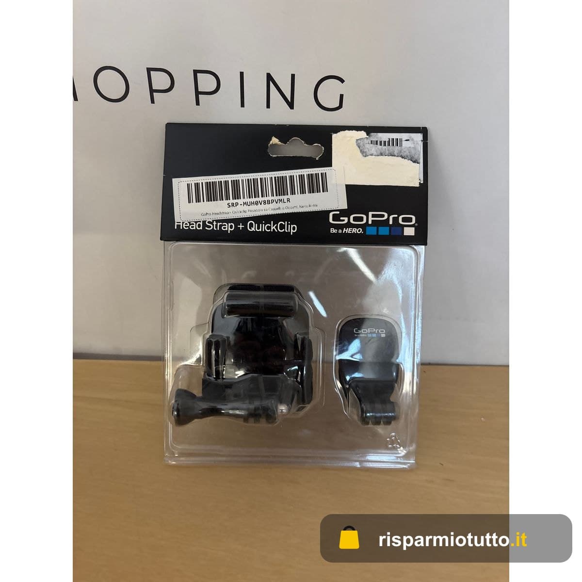 GoPro Headstrap+ Quickclip Fissaggio su Cappelli o Oggetti, Nero/Antracite, (ACHOM-001)