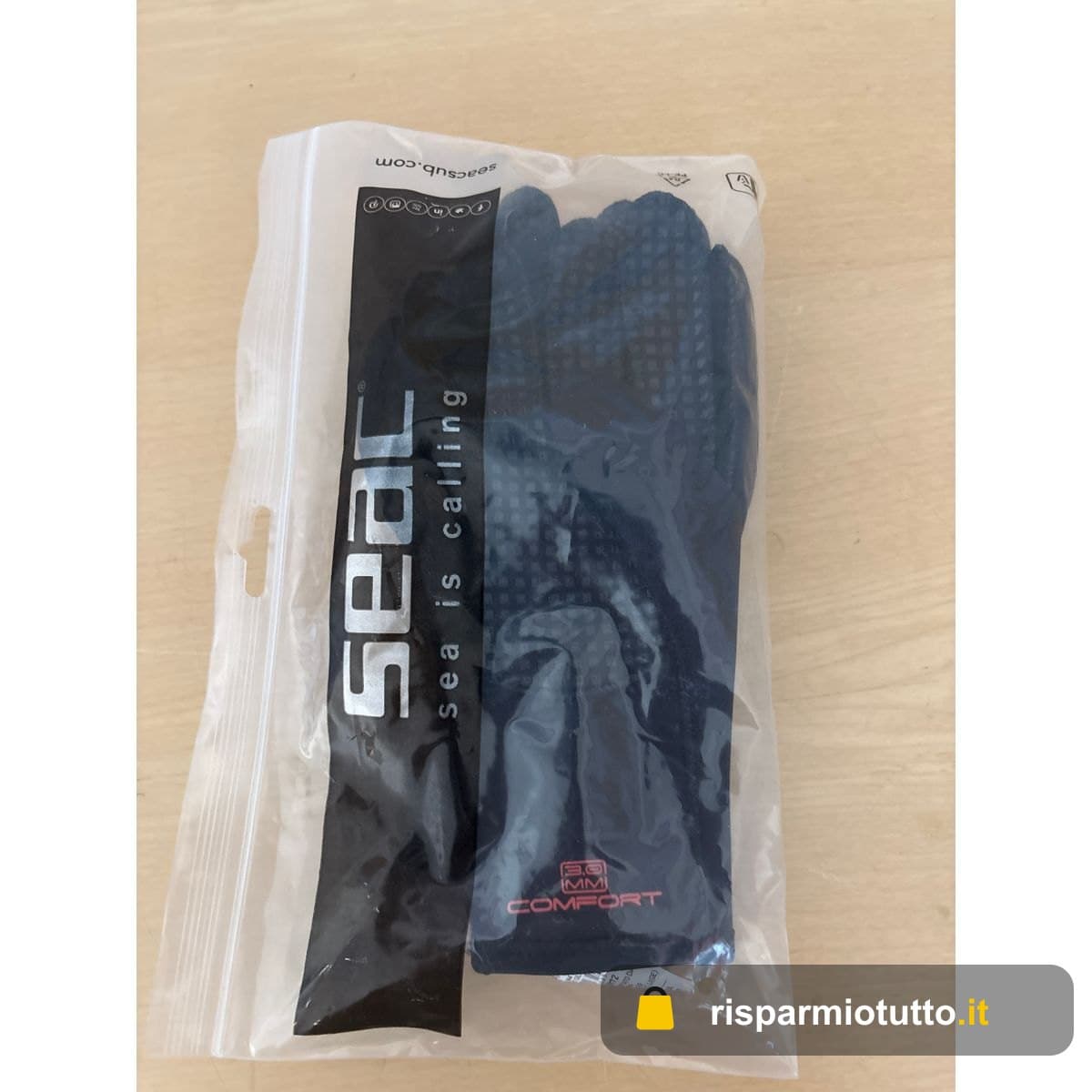 SEAC Comfort 3.0, Guanti da Sub in Neoprene da 3 mm e Palmo Anti Scivolo Unisex Adulto, Nero, M