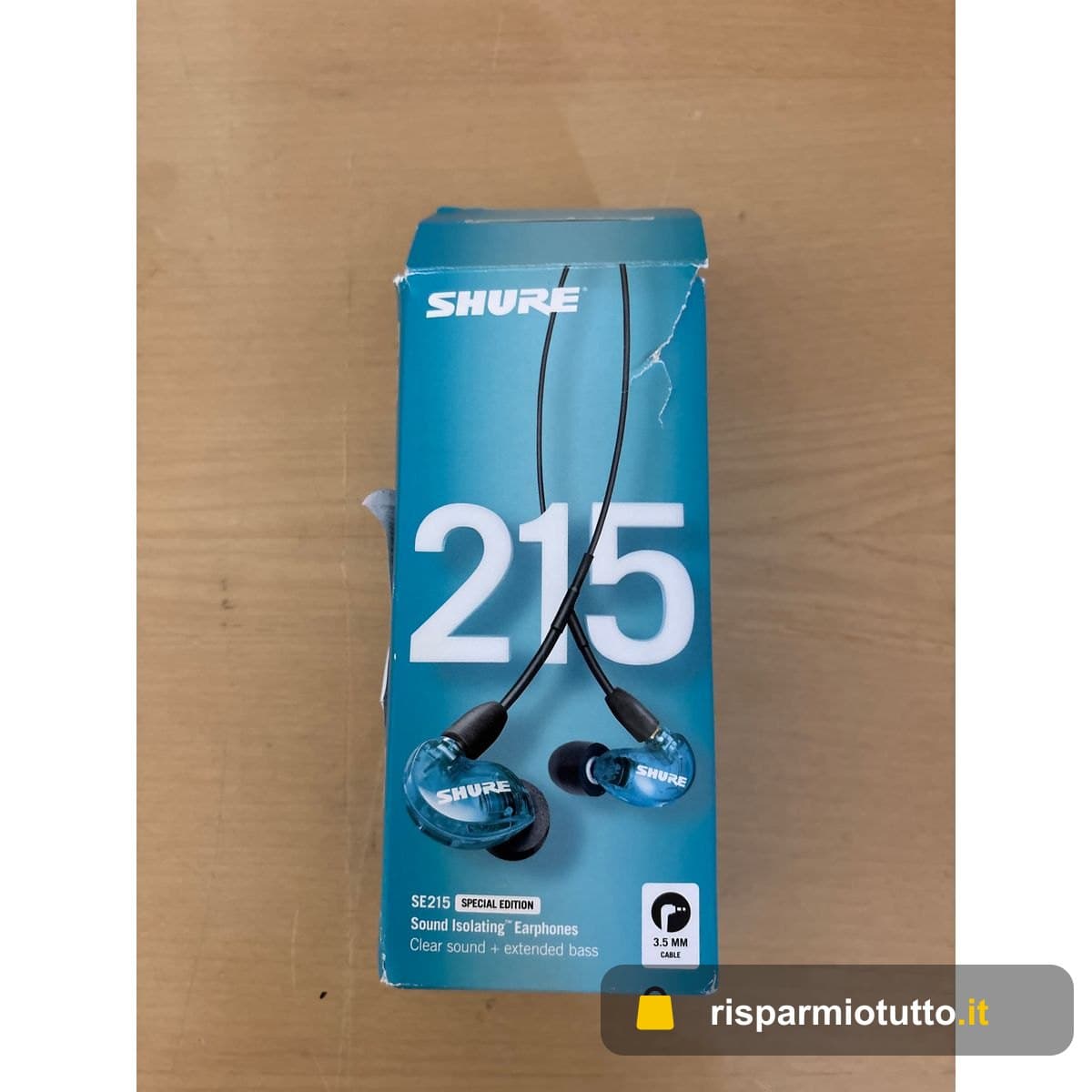 Shure Se215Spe Efs Auricolari Professionali, Tecnologia Sound Isolating Con Microdriver Dinamico Singolo, Suono Chiaro Bassi Profondi, Cavo Da 3.5 Mm, Blu