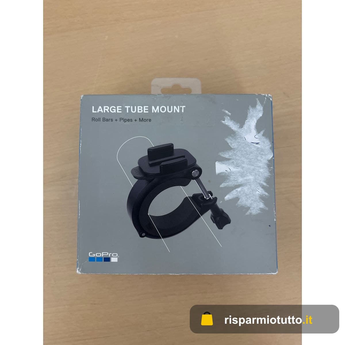 GoPro AGTLM-001 Supporto per tubo grande per fotocamera (accessorio ufficiale), nero (adatto per aste da 3,5-6,35 cm)