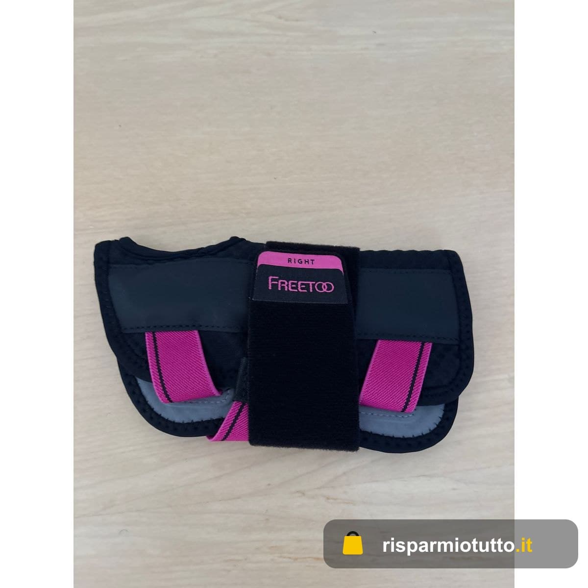 FREETOO Tutore Polso Destro Leggero per Tunnel Carpale, Polsiera Ortopedica Traspirante per Tendinite polso Adatto per Donna Uomo, Tutore Mano Regolabile per Distorsione, Trauma (Nero/Rosa, S/M)