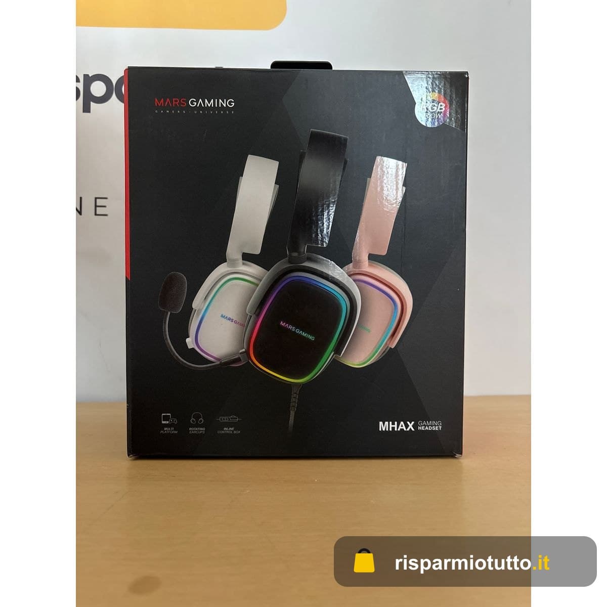 Mars Gaming MARSGAMING, MHAX Rosa, Cuffie Multipiattaforma RGB+Mic Rimovibile, 53 mm HIFI