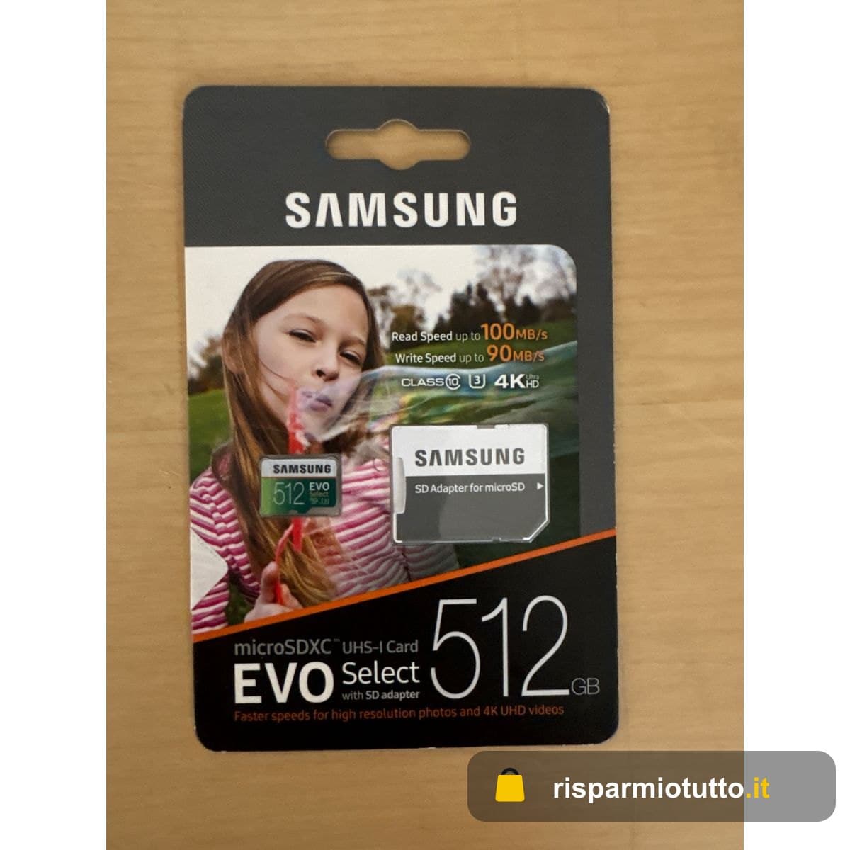 Samsung Memorie MB-ME512GA EVO Select Scheda MicroSD da 512 GB, UHS-I Fino a 100 MB/s, con Adattatore SD