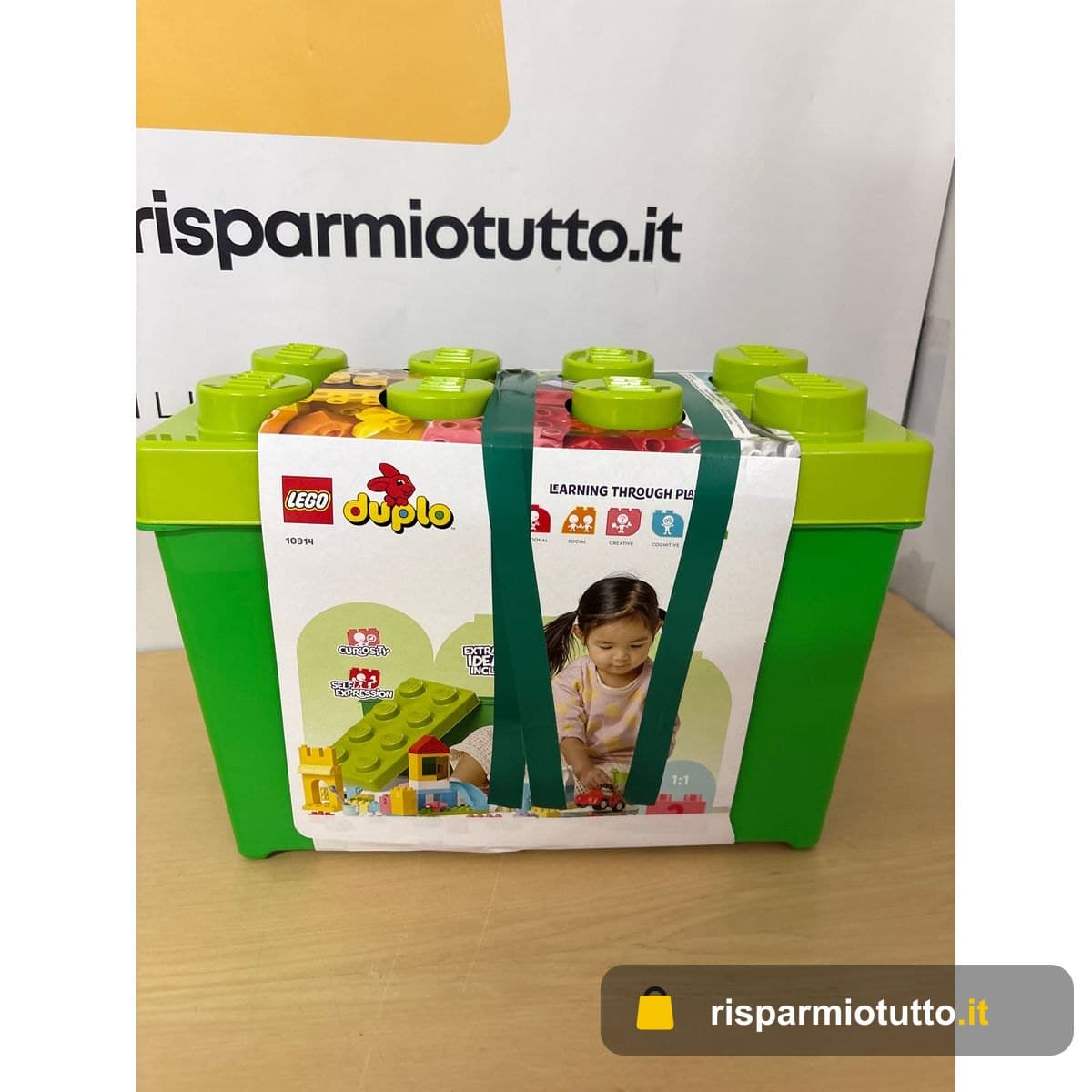 LEGO DUPLO Deluxe Brick Box - Fine Motor Skills Toys for 1+ Year Old Boys & Girls - incl. a Car, Number Bricks & Animal Figures, plus Toy Storage - 10914
