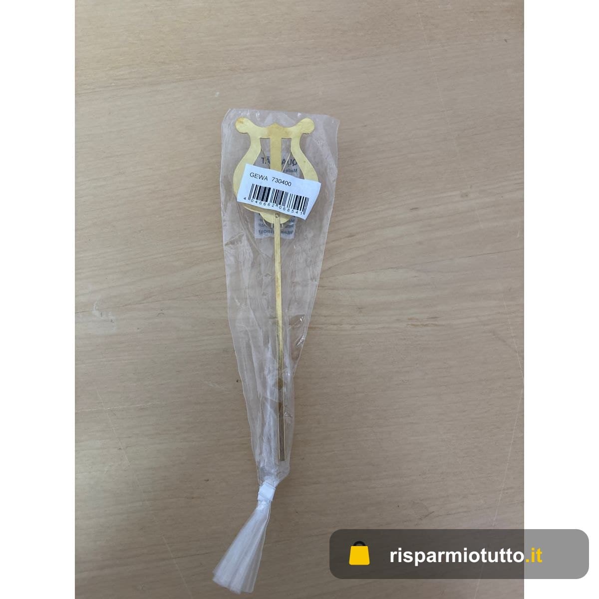 GEWA Porta spartiti da marcia - Ottone - Piccola Lira - 2 Pulsanti - Lunghezza asta 14cm