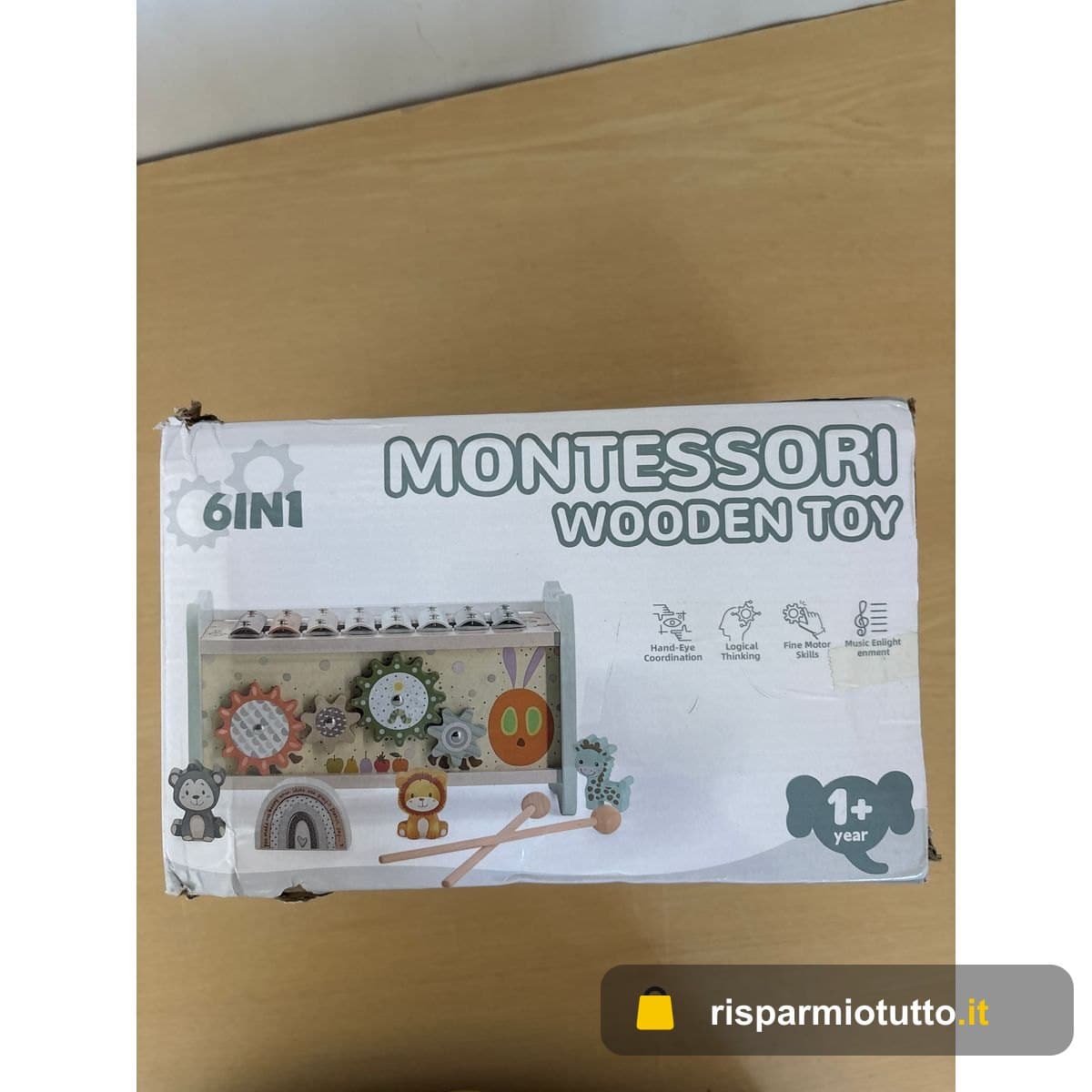 Almaxi Giochi Montessori 1 Anno, 6 in 1 Giochi Legno Bambini 1 Anno, Giocattoli Bambino con Acchiappa La Talpa, Giochi Pesca, Xilofono Bambini, Regalo Bambino Bambina 1 2 3 Anni Compleanno Natale