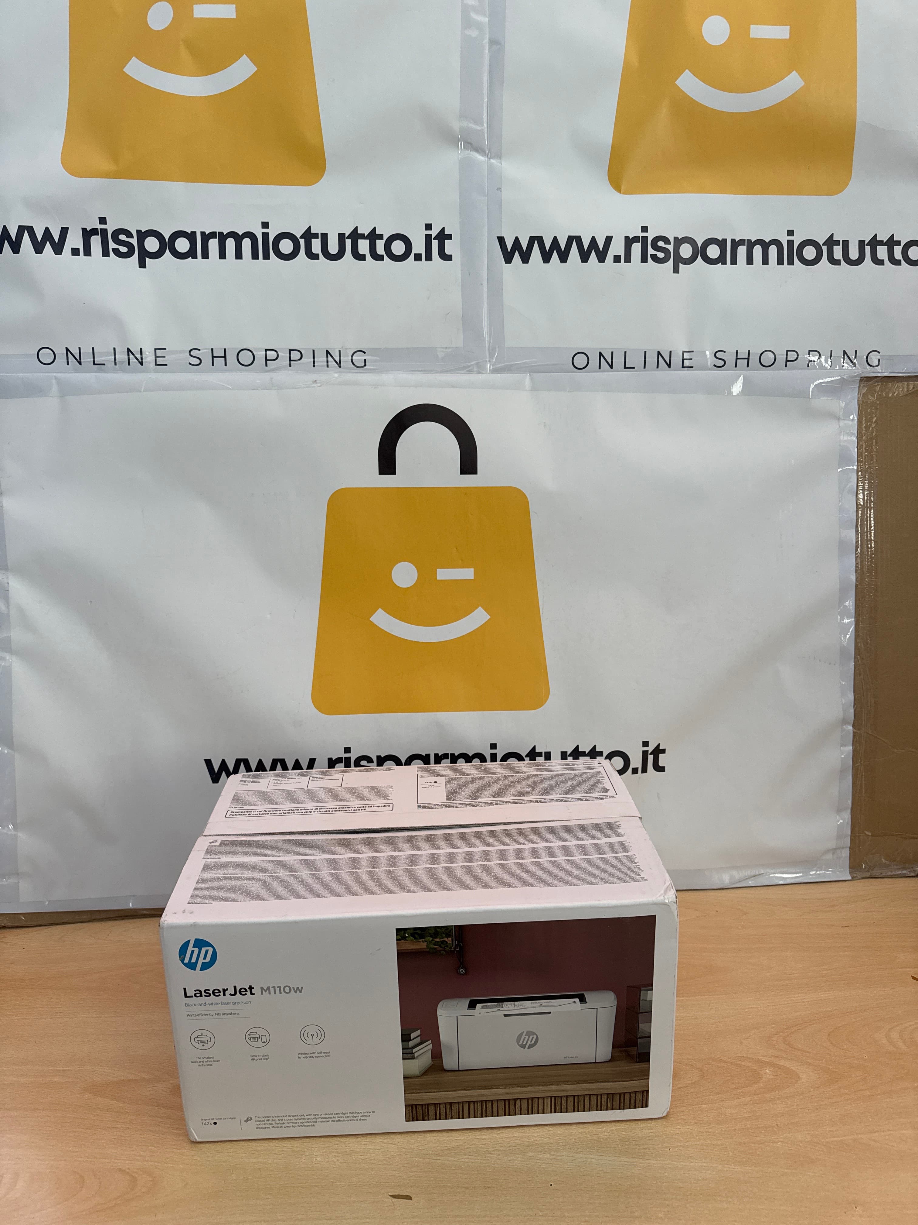 HP LaserJet M110w 7MD66F, Stampante a Singola Funzione Laser A4 Monocromatica, Stampa Fronte e Retro Manuale in Bianco e Nero, 20 ppm, Wi-Fi, Smart, Bianca