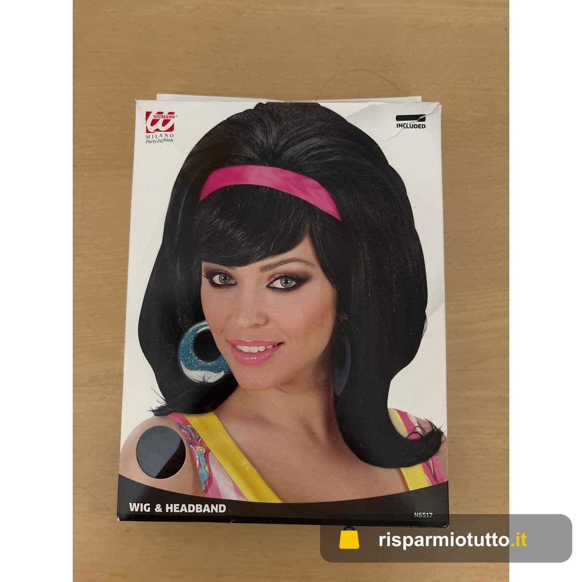 W WIDMANN MILANO Party Fashion - Parrucca anni '70, anni '60, carnevale, festa a tema