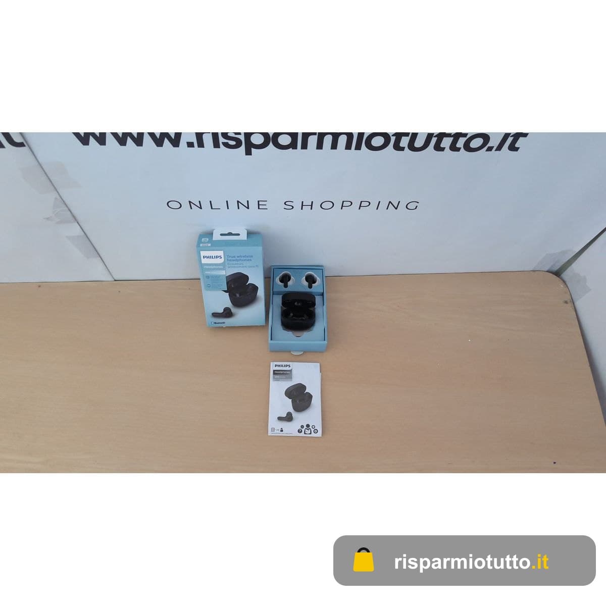 Philips Auricolari Bluetooth Con Microfono Wireless, Resistenti Al Sudore, 18 Ore Di Riproduzione, Morbidi E Confortevoli Earbuds, Auricolari Tat2206Bk/00, Nero Black, In Ear, TrueWireless 2206