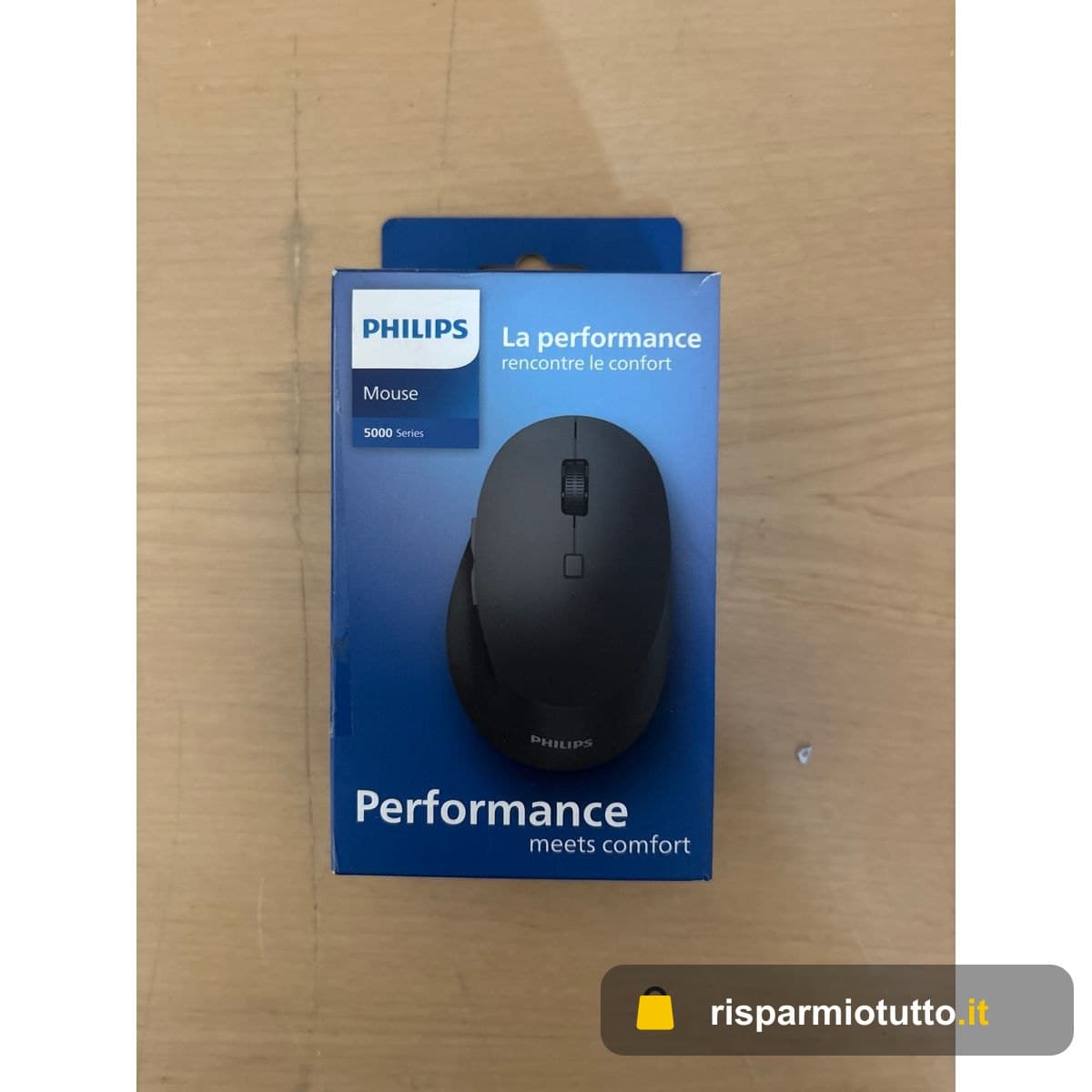 Philips SPK7507 Mouse wireless - Regolabile fino a 3200 dpi, 2,4 GHz, clic silenzioso con 6 pulsanti, colore nero