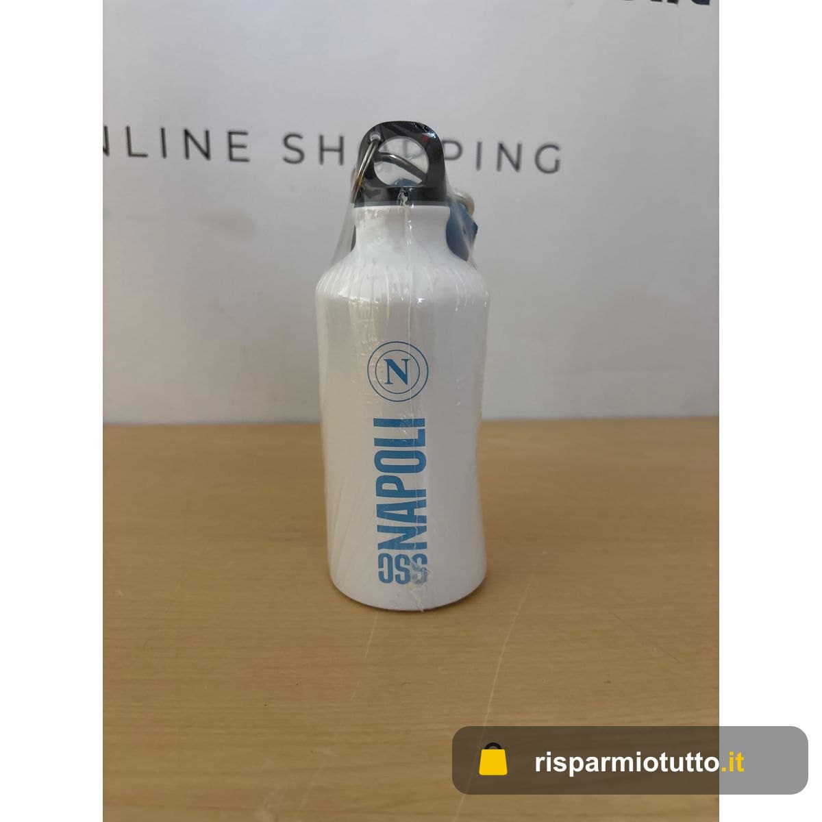 SSC NAPOLI Borraccia Bianca in Alluminio, 400 ml