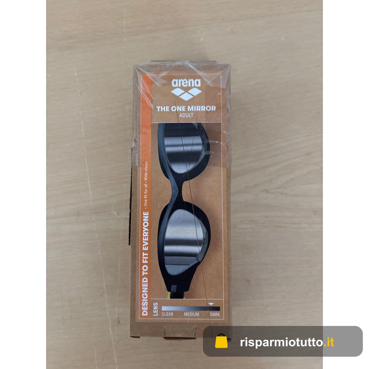 ARENA The One Mirror Occhialini Nuoto Unisex Adulto, Occhialini Piscina con Ampie Lenti Specchiate, Trattamento Anti-Appannamento, Protezione UV, Ponte Nasale Autoregolante, Guarnizioni Orbit-Proof