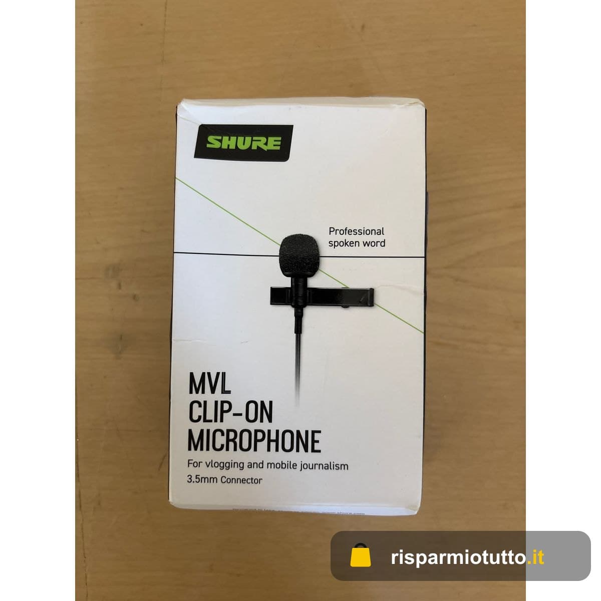 Shure MVL Lavalier Microfono per iPhone e tablet - clip esterna su mini microfono di dorsale per registrazione video e vlogging con connettore da 3,5 mm, parabrezza, montaggio e carico