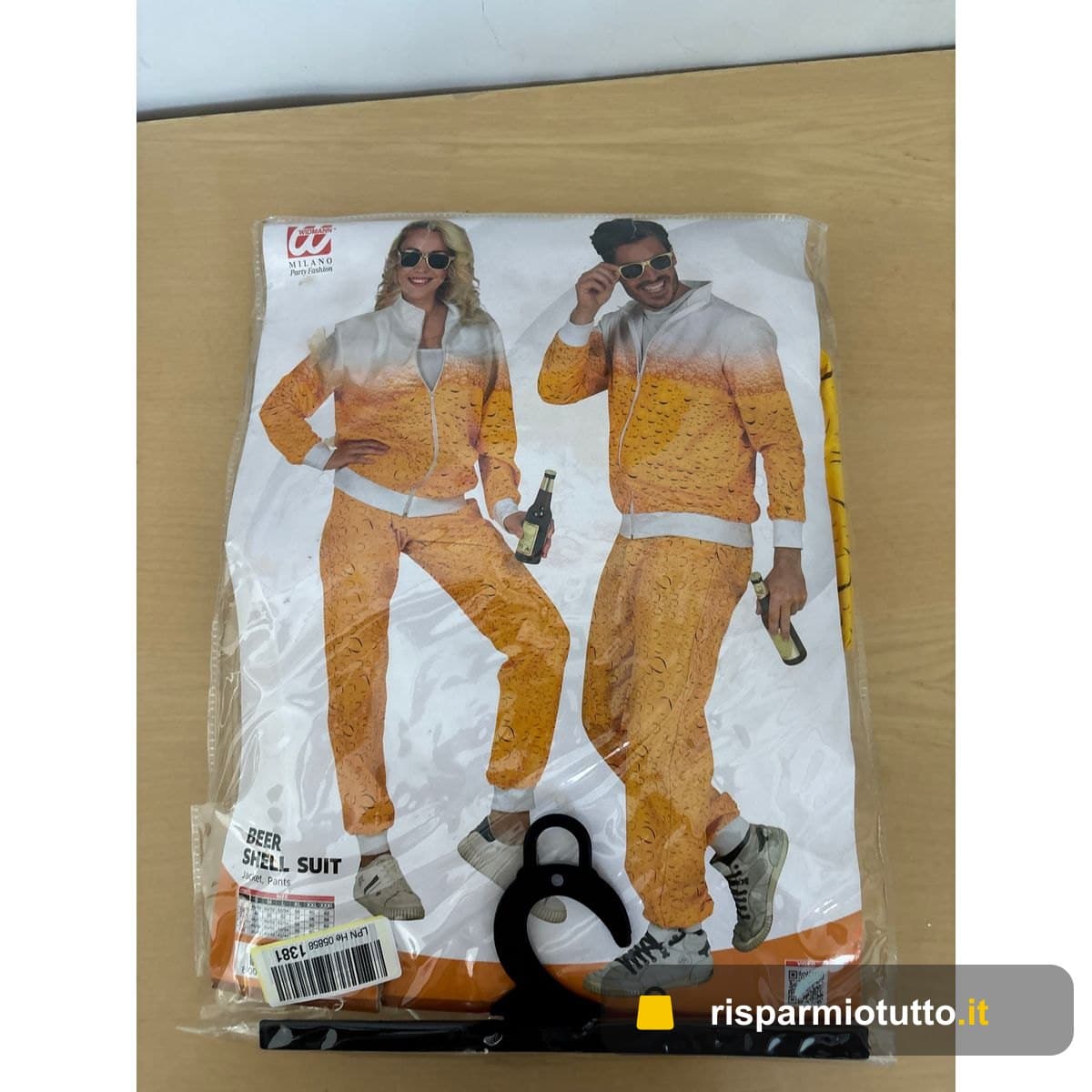 W WIDMANN MILANO Party Fashion - Tuta da ginnastica costume, completo due pezzi, outfit anni '80, tuta da jogging per carnevale e feste