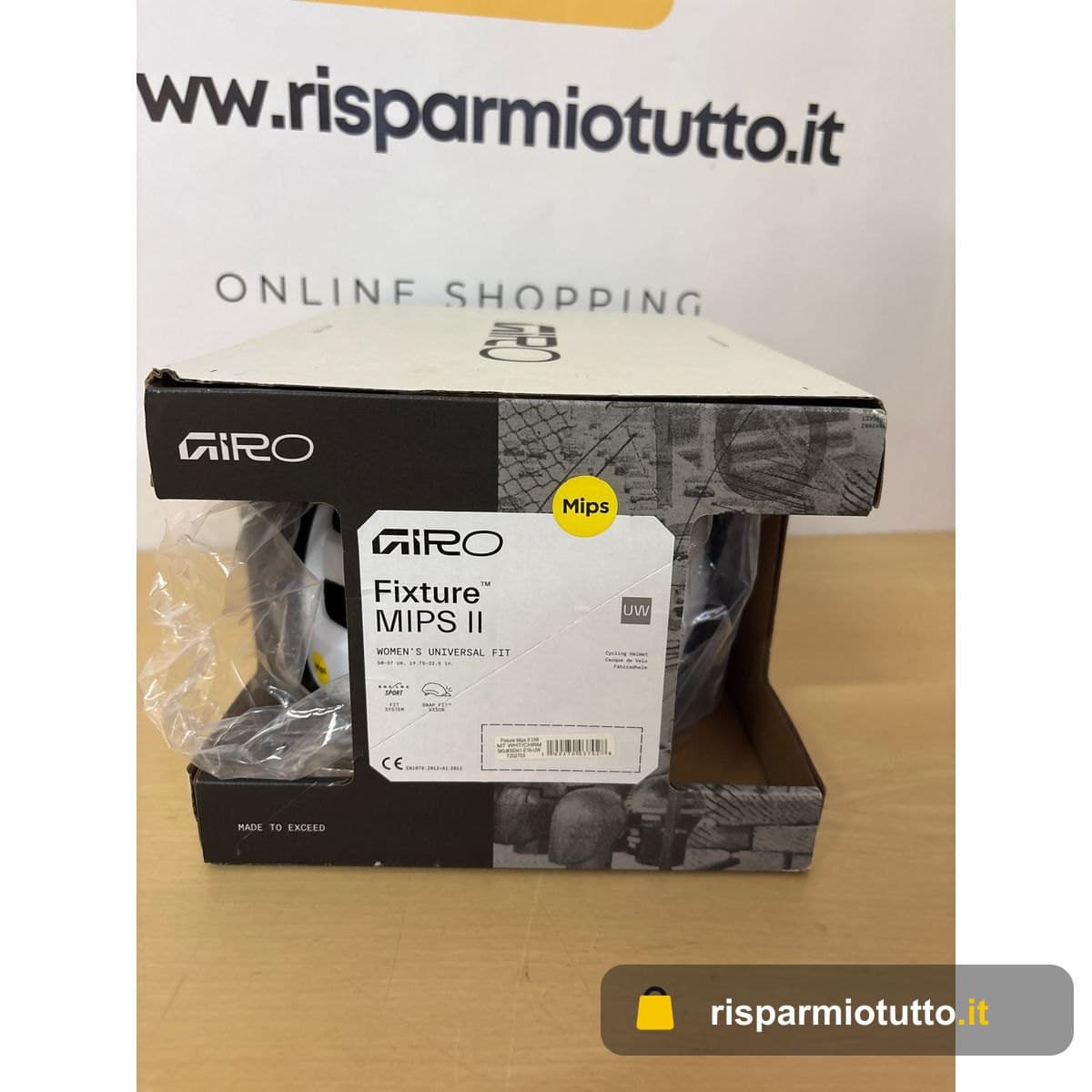 Giro - Fixture MIPS II Caschi - Adulti Unisex - Attrezzature di protezione, Casco da bicicletta, Casco per il tempo libero, Casco per il tempo libero, Bianco/Cromo, UW