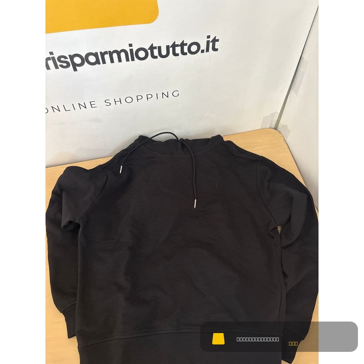 Calvin Klein Donna Felpa con Cappuccio Monogram Terry con Logo, Nero (Black), S