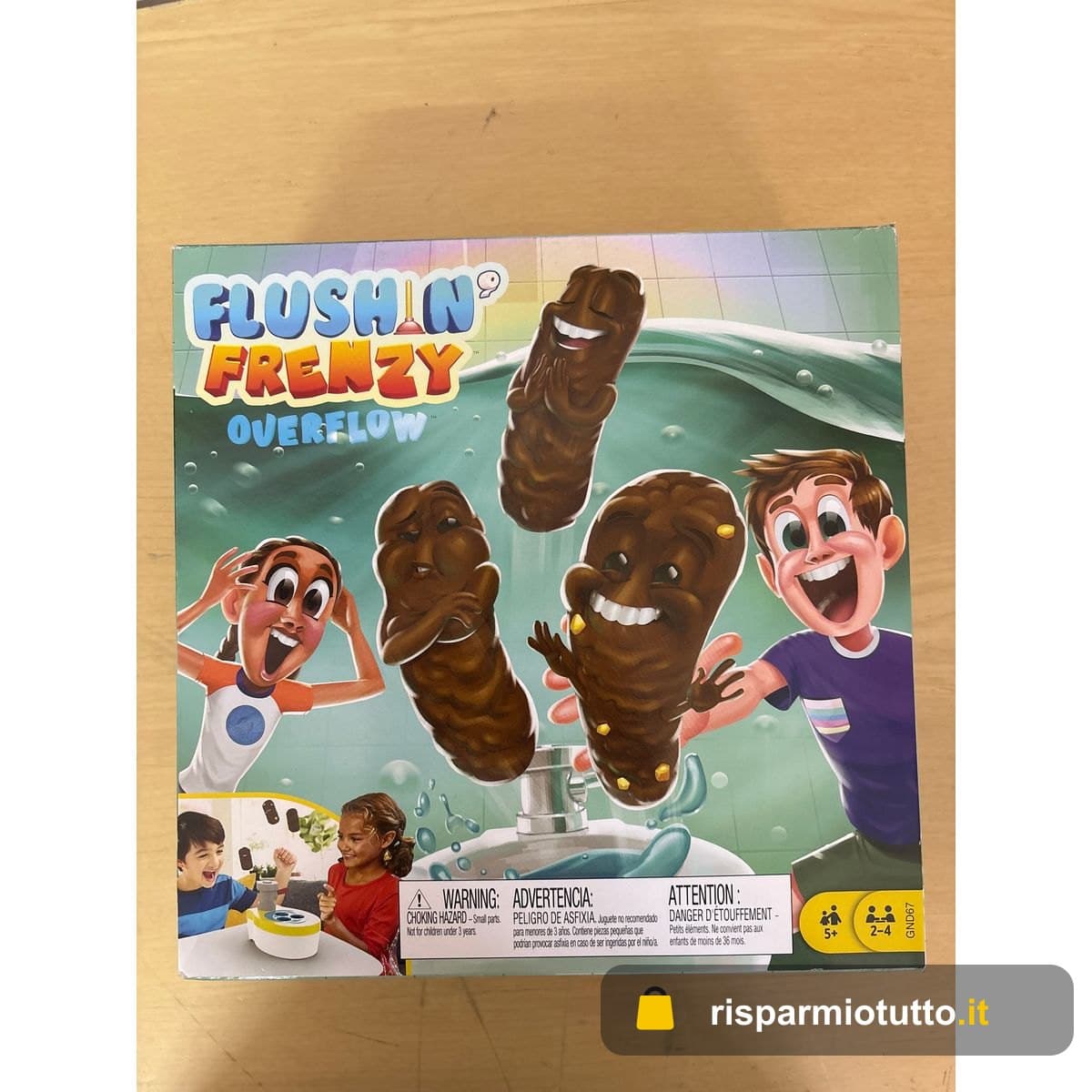 Mattel Games - Acchiappa la Cacca Turbo, gioco per bambini con water giocattolo, 3 pezzi di cacca, 1 dado e istruzioni;, Giocattolo per Bambini 5+ Anni, GND67