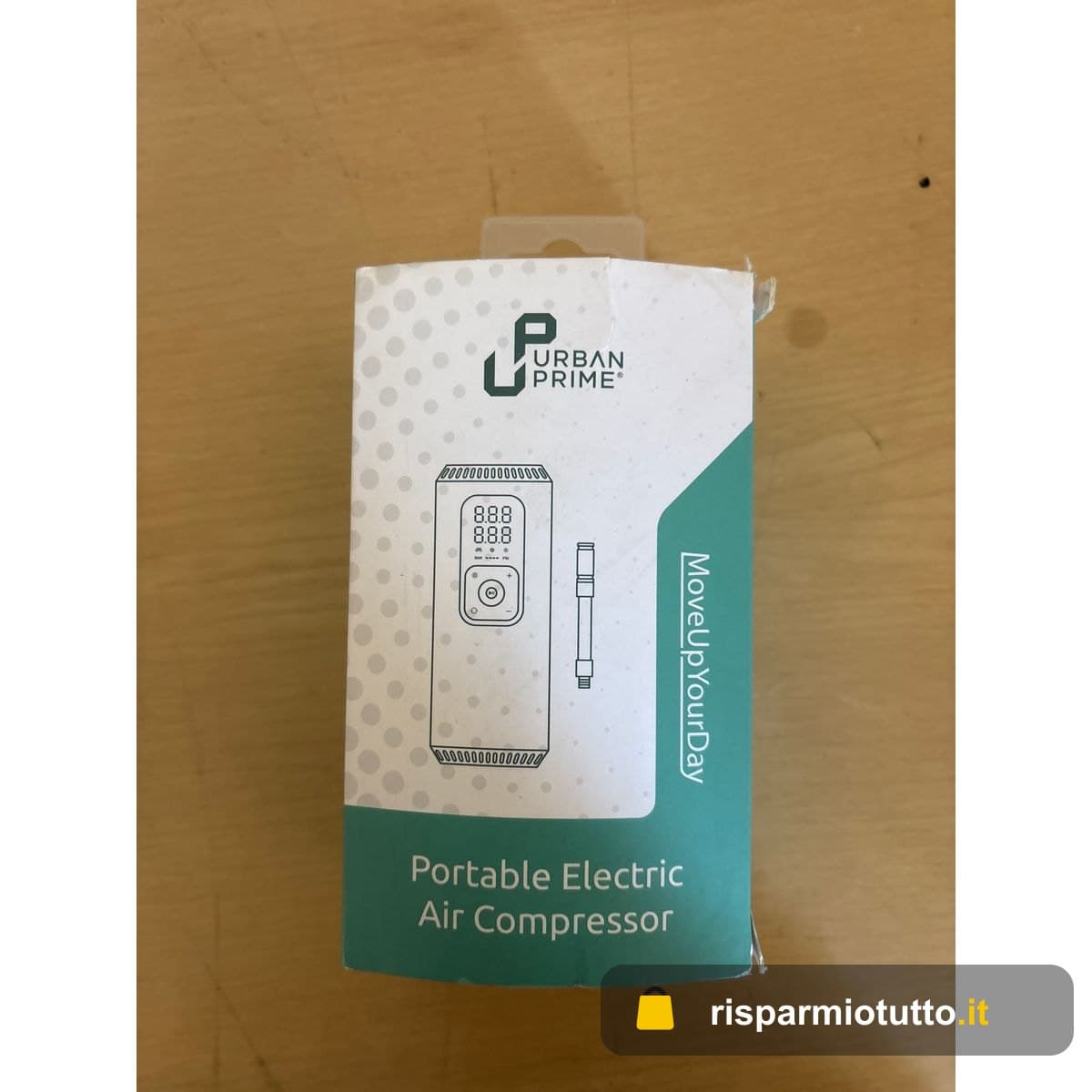 Urban Prime Portable Electric Air, Compressore Portatile per Bici, Moto, monopattini, palloni Unisex Adulto, Ottanio, Unica