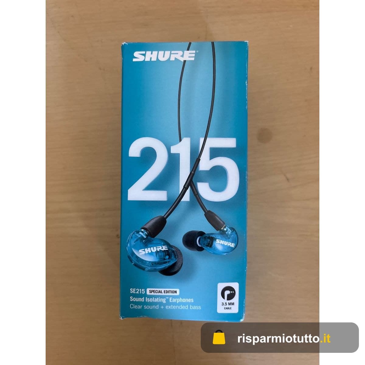 Shure Se215Spe Efs Auricolari Professionali, Tecnologia Sound Isolating Con Microdriver Dinamico Singolo, Suono Chiaro Bassi Profondi, Cavo Da 3.5 Mm, Blu