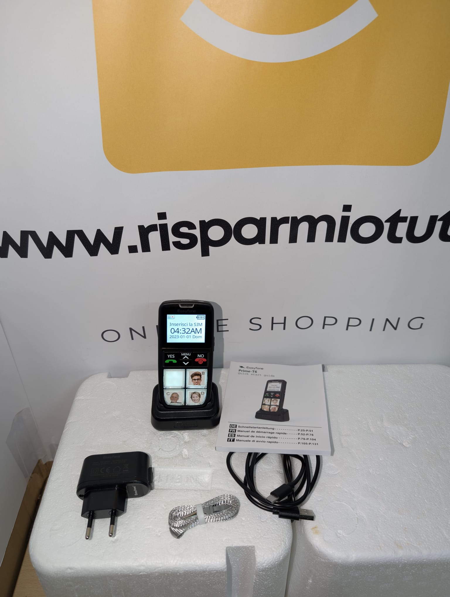 Easyfone T6 4G Telefono Cellulare per Anziani con Tasti Grandi