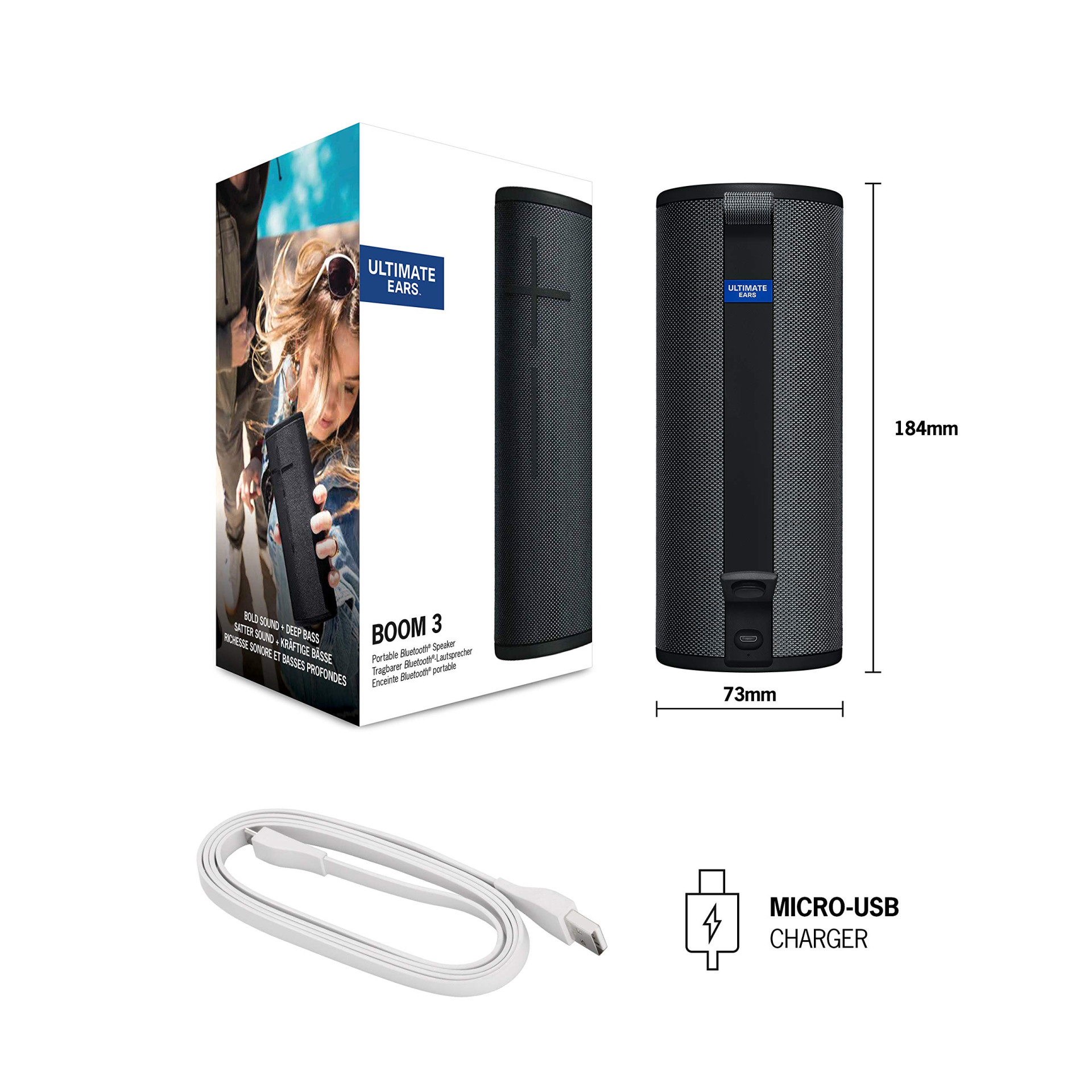 Ultimate Ears Boom 3 Altoparlante, Nero, 17 cm