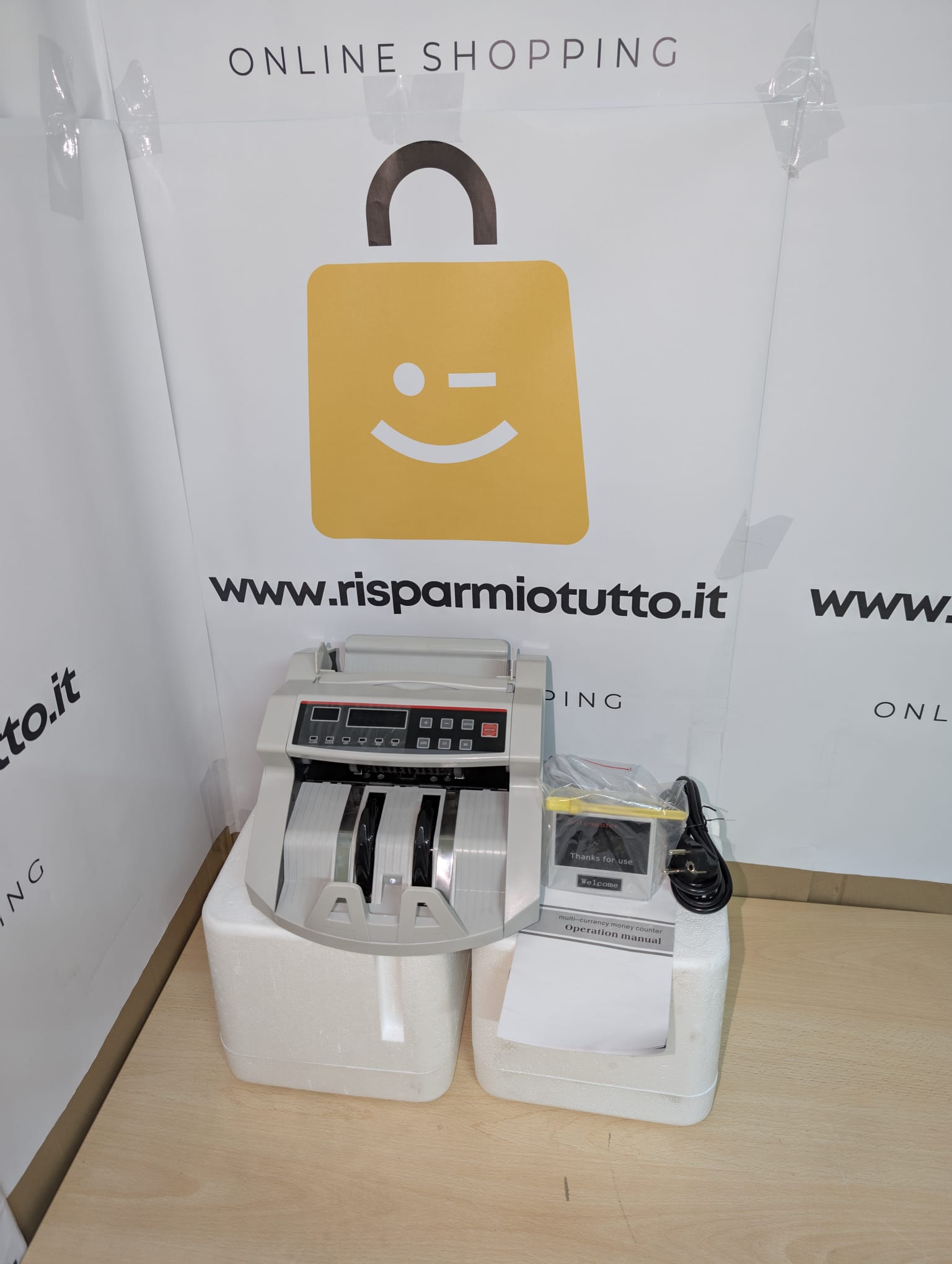 Conta Banconote Professionale Con Rilevatore Di Banconote False E 2 Display Led