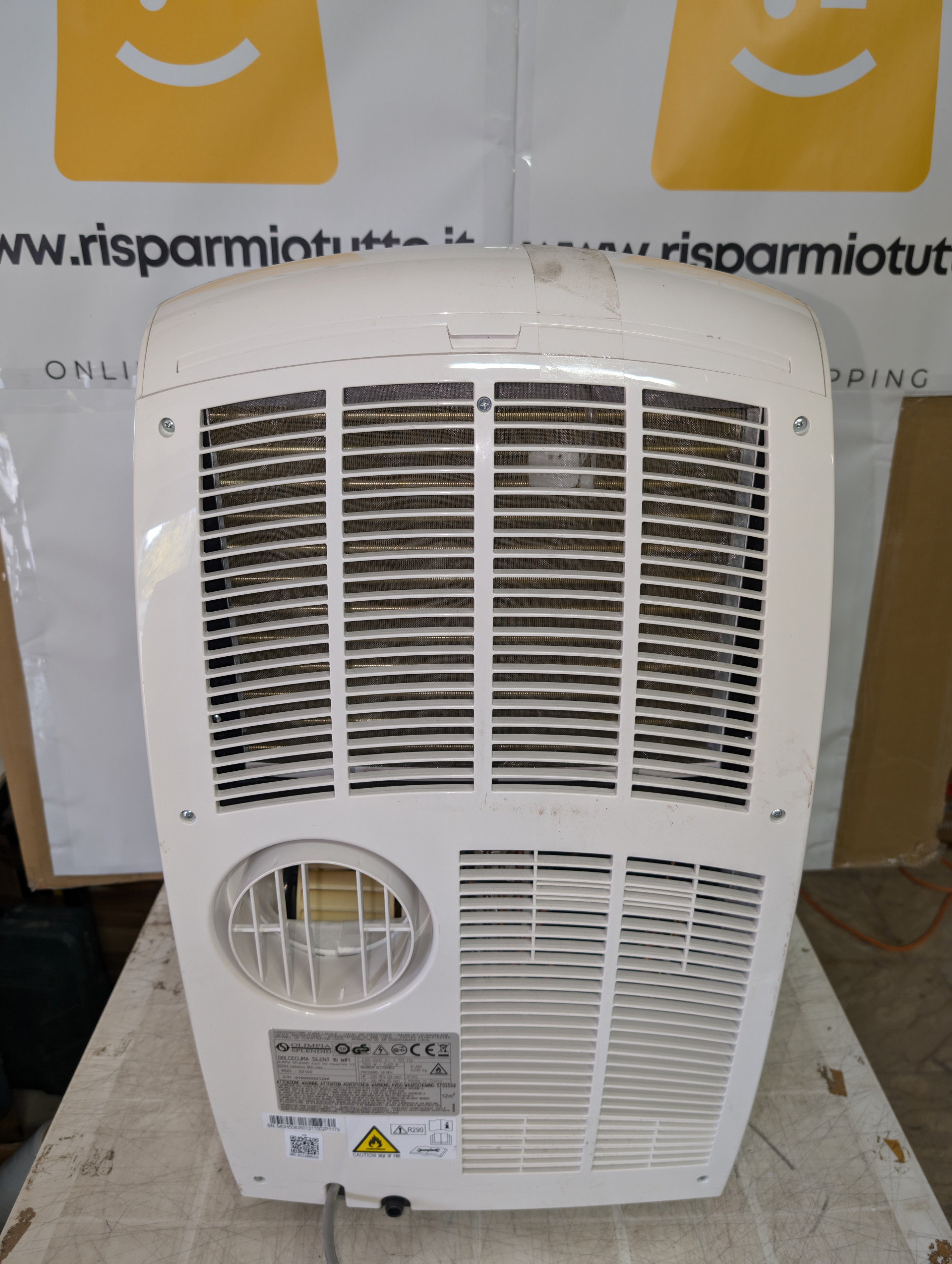 Olimpia Splendid-02140 Dolceclima Silent 10 WiFi- 3-in-1 Climatizzatore Portatile Raffrescamento, Ventilazione, Deumidificazione, Condizionatore portatile 10.000 BTU/h, 2.6kW–per ambienti fino a 80m³